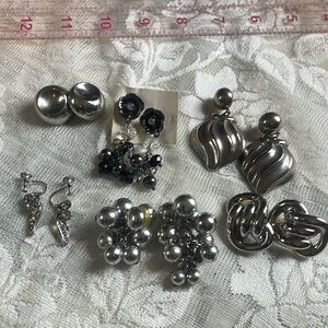 Silver costume earrings